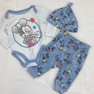 Disney Mickey Mouse Blue 3-piece set 3-6 months